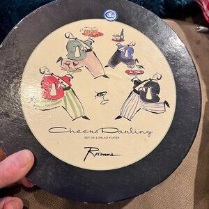 Cheers Darling Rosanna Set of 4 Salad Plates New in Box